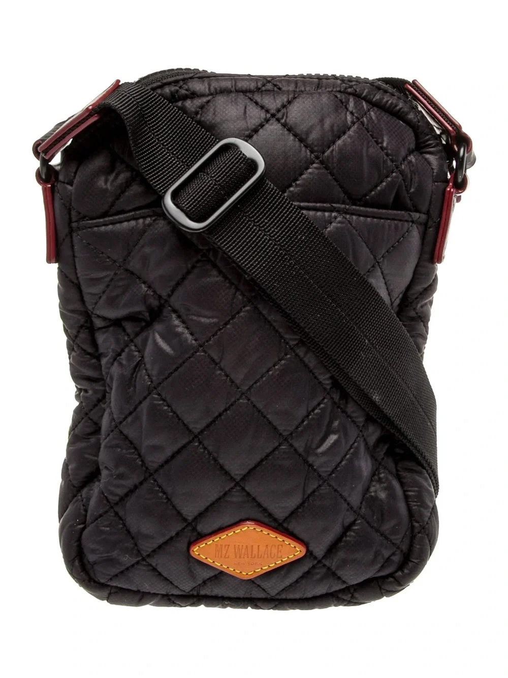 MZ Wallace Black Quilted Belt Micro Bag with Red Trim